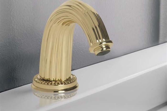 Fontana Polish Gold Deck Mount Commercial Sensor Faucet